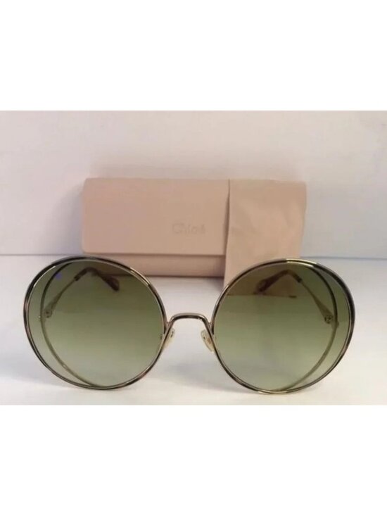 New Original Chloe Gold & Green Round Sunglasses HANAH COLLECTION